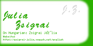 julia zsigrai business card